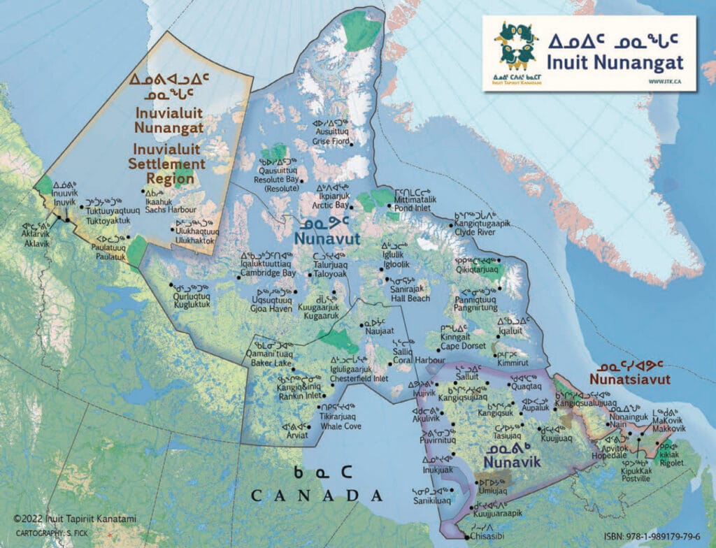 a map of Inuit Nunangat (Canada’s Arctic region)